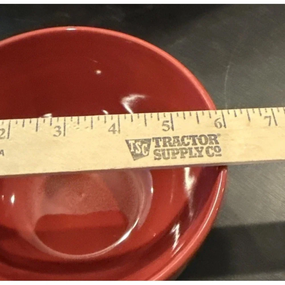 Mainstays Red Stoneware Stackables Cereal Salad Soup Bowls Bowl Set Of 4